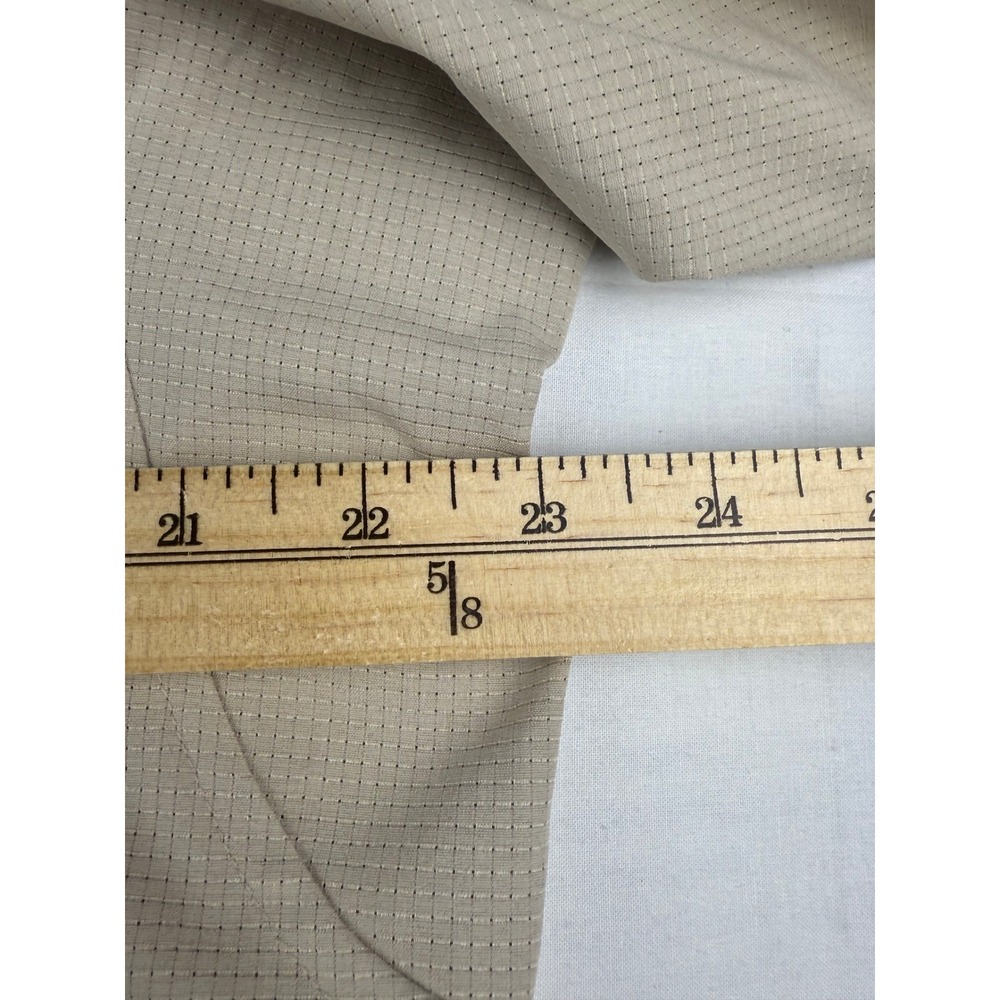Lululemon Commission Shirt XL Tan Beige Grid Short Sleeve Button Down LM3DK7S - Picture 5 of 6